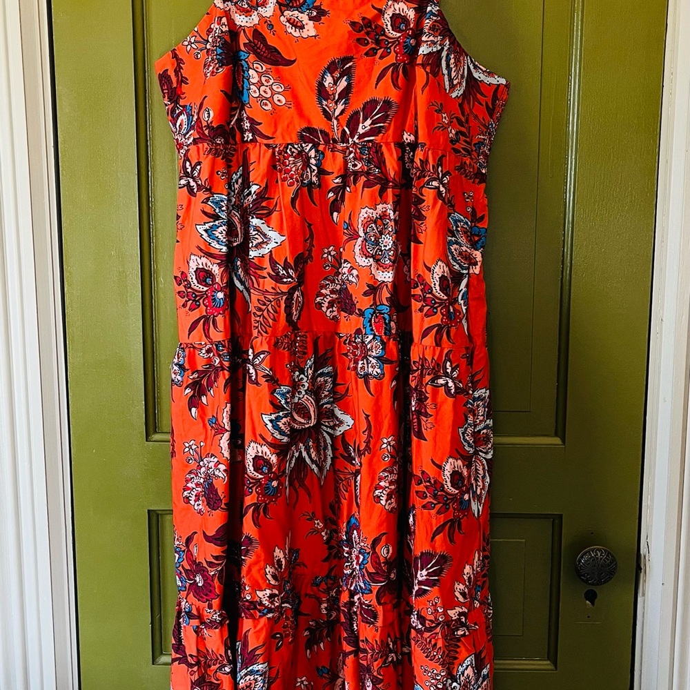 Vibrant Red Floral Dress - NWT